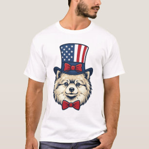T-shirt Chien Patriotique Tête Gravure Vintage Design Vect