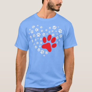 T-shirt Chien Paw Coeur Amoureux des chiens Puppy Propriét