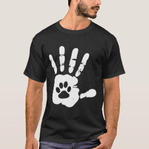 T-shirt Chien Paw Main Animal Love I Chien Pet Animaux Con