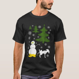 T-shirt Chien Pees sur Snowman laide XMas Sweater