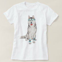 Chien peint à la main de chien de traîneau