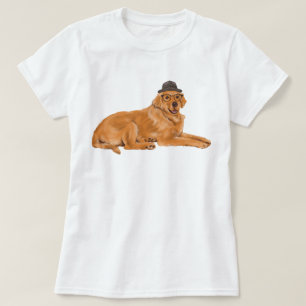 T-shirt Chien peint à la main de golden retriever