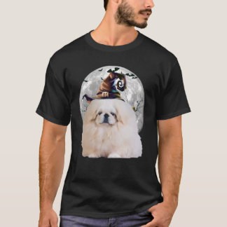 T-shirt Chien Pekingese Et Lune Costume Halloween Chien