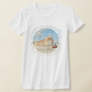 T-shirt Chien Pékinois au bord de la mer