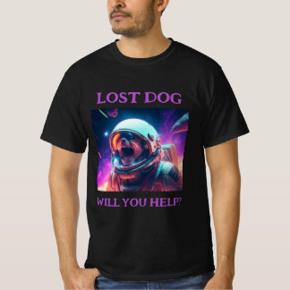 T-shirt Chien perdu personnalisable Noir