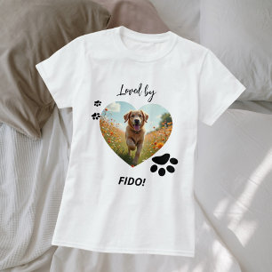 T-shirt Chien photo coeur amour pattes
