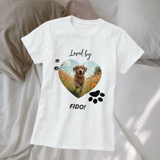 T-shirt Chien photo coeur amour pattes (Créateur téléchargé)