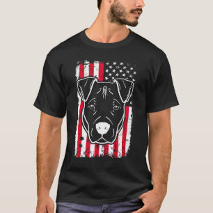 T-shirt Chien Pitbull Drapeau Américain US