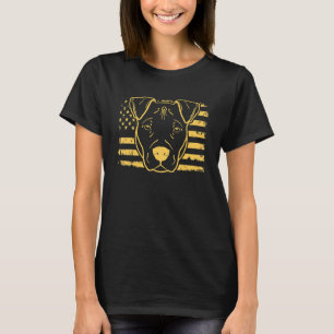T-shirt Chien Pitbull Drapeau Américain US 2