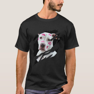 T-shirt Chien Pitbull esthétique avec effet cannelé