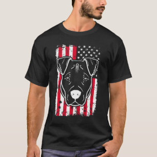 T-shirt Chien Pitbull Us drapeau américain