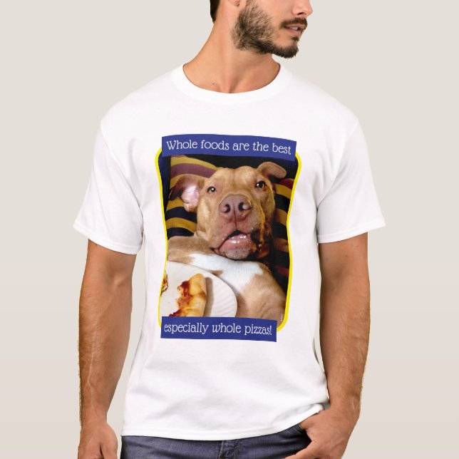 T-shirt Chien plein de pizza (Devant)