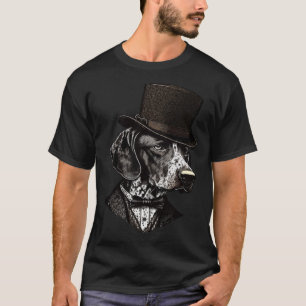 T-shirt Chien pointeur allemand aux cheveux courts portant