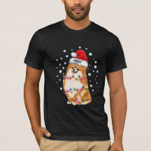 Chien Pomeranian lumière de Noël chiots