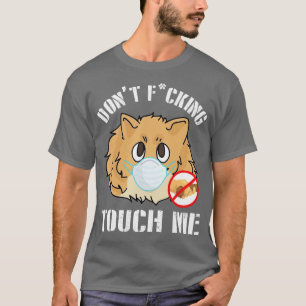 T-shirt Chien Poméranien Avec Masque Visage Ne Se Frappe P