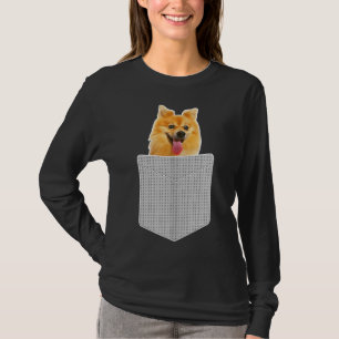 T-shirt Chien Poméranien Dans Pocket Drôle Chien Pom Puppy