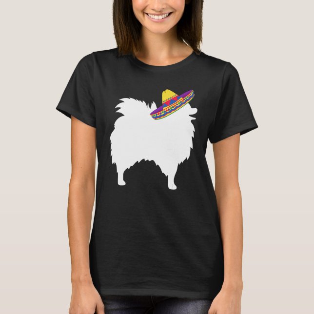 T-shirt Chien Poméranien Sombrero Cinco De Mayo (Devant)