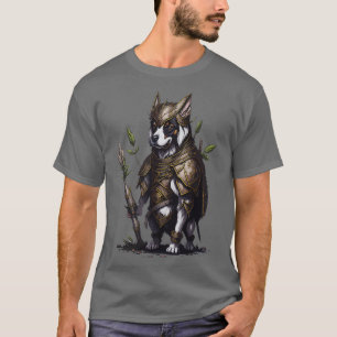 T-shirt Chien portant un armure de guerrier antique