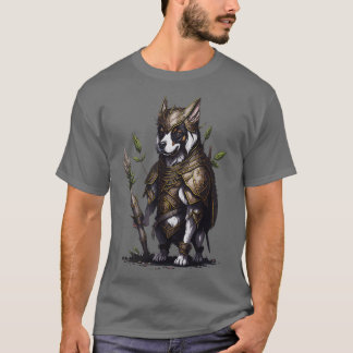 T-shirt Chien portant un armure de guerrier antique