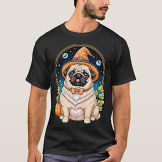 T-shirt "Chien Potelé en Chapeau de Sorcière Série d'Art H