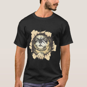 T-shirt Chien Pug a déchiré le mur