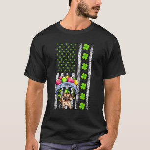 T-shirt Chien Pug Drapeau Américain St Patricks Day