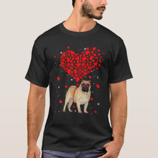T-shirt Chien Pug drôle Saint-Valentin Animal de compagnie