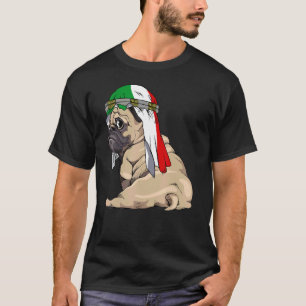 T-shirt Chien Pug Mignon Rétro Drapeau Italia Fierté