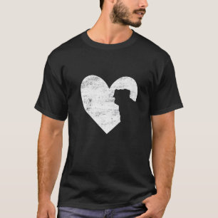 T-shirt Chien Pug Rétro Cœur Saint Valentin Amoureux des C