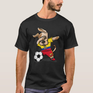T-shirt Chien qui fait dabbing Football Equateur Drapeau É