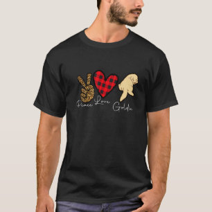 T-shirt Chien Retriever doré Mignon Paix Amour Chiot