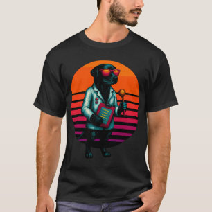 T-shirt Chien Rétro avec Thérapeute Physique en Thérapie d