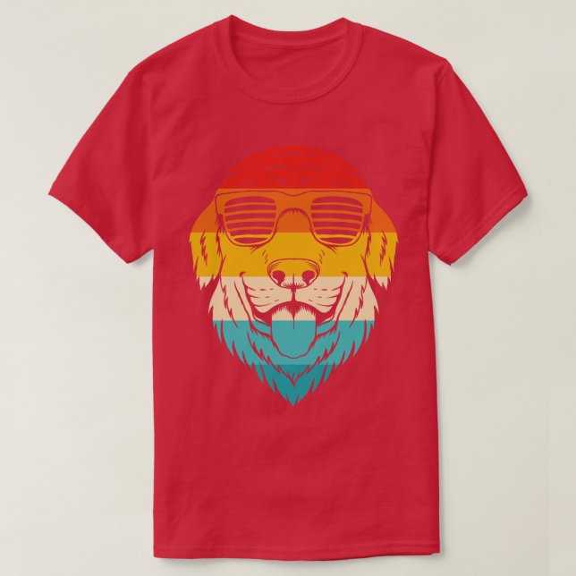 T-shirt Chien Retro Golden Retriever (Design devant)