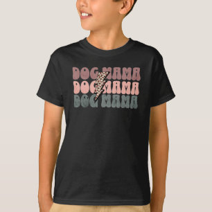 T-shirt Chien rétro Mama-Leopard Mama-Amoureux des chiens-