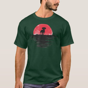 T-shirt Chien rétro-rouge Cav-a-Jack japonais Sunset