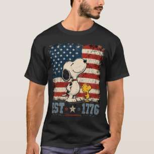 T-shirt Chien rétro Snoopy 4 juillet, conception de chemis