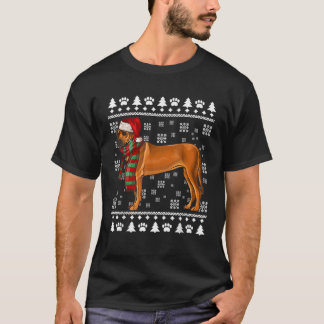 T-shirt Chien Rhodesian Ridgeback Chapeau de Père Noël Xma