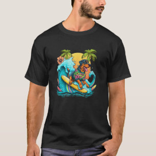 T-shirt Chien Rottweiler surfant avec motif deananas