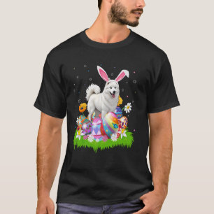 T-shirt Chien Samoyède Chasse d'oeufs de Pâques Lapin Orei