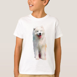 T-shirt Chien Samoyède Heureux et Souriant pour Enfants