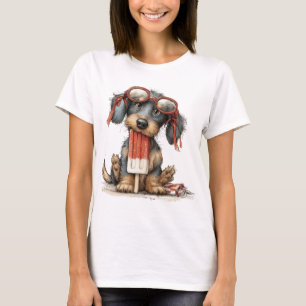 T-SHIRT CHIEN SAUPIQUET DACHSHUND AU THÈME ESTIVAL ADORABL