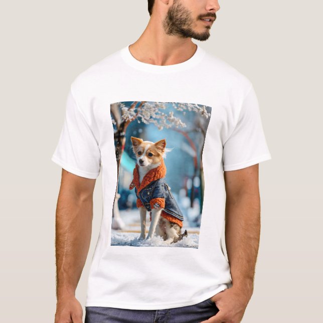 T-shirt chien, sauvage, animal, forêt, araignées, dessins (Devant)