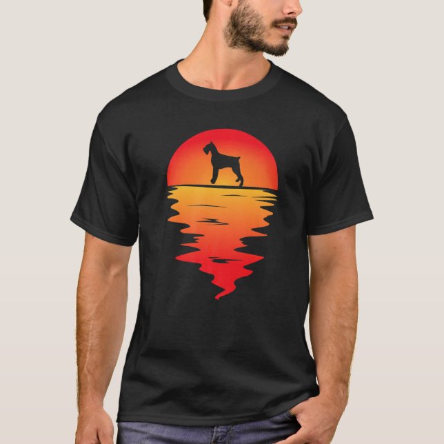T-shirt Chien Schnauzer géant du coucher du soleil (Devant)