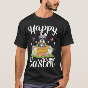 T-shirt Chien Schnauzer Joyeuses Pâques Chasse aux œufs La