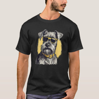 T-shirt Chien Schnauzer nain avec lunettes de soleil Race