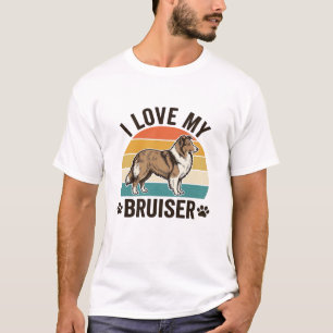 T-shirt Chien Sheltie Vintage J'aime Mon Bruiser Design Ré