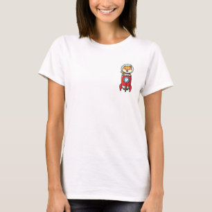 T-shirt Chien Shiba Inu Astronaute Mignon en Cartoon sur F
