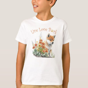 T-shirt Chien Shiba Inu Floral Mignon