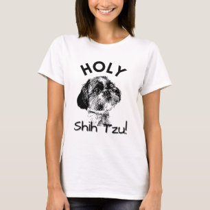 T-shirt Chien Shih Tzu mignon Noir et Blanc Chih Tzu