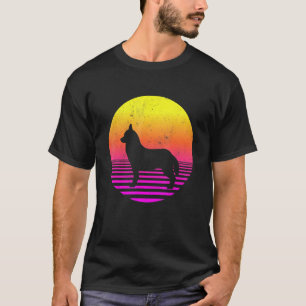 T-shirt Chien sibérien Husky les années 70 80s Vintage rét